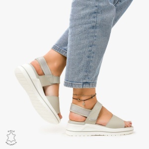 SANDALE Dama Piele Naturala CU BARETA LF1098 Culoare: GRI - Img 3