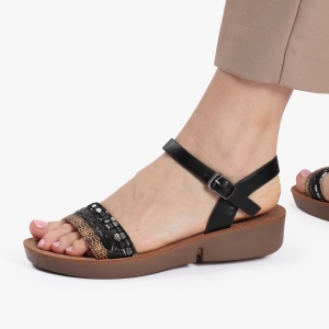Sandale din Piele Ecologica LF0160 NEGRU