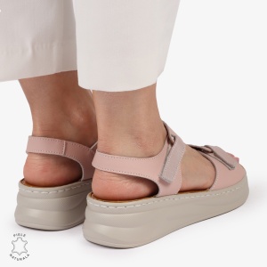 Sandale din piele naturală cu talpă ușoară pentru confort LF1401 ROZ - Img 2