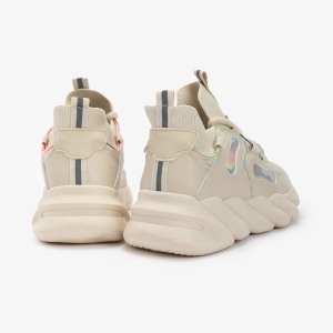 SNEAKERS din Piele Ecologica si textil LF0130 Bej - Img 3