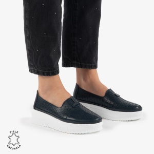 BALERINI dama din Piele Naturala LF0861 NAVY - Img 2