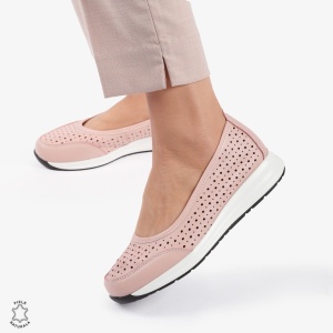Balerini dama din Piele Naturala Slip-On LF0721 ROZ - Img 2