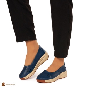 Balerini Dama Piele Naturala Slip-on LF0076 BLEUMARIN