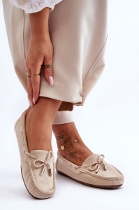 Mocasini DAMA din PIELE ECOLOGICA INTOARSA CU FUNDITA LF0976 CULOARE: BEJ - Img 2