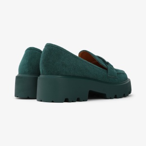 Mocasini dama din Piele Ecologica intoarsa LF0563VERDE - Img 3