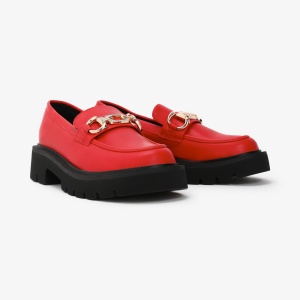 Mocasini dama din Piele Ecologica LF0548 ROSU