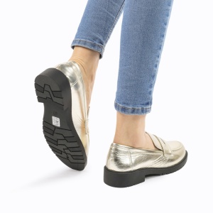 Mocasini DAMA din PIELE ECOLOGICA LF0960 CULOARE: AURIU - Img 4
