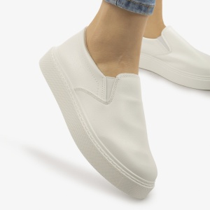 MOCASINI Sport din PIELE ECOLOGICA LF0965 CULOARE: ALB - Img 2