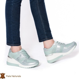 Pantofi Casual Dama din Piele naturală LF0116 VERDE