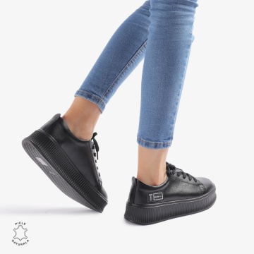 Pantofi Casual dama din Piele Naturala LF0850 NEGRU - Img 3