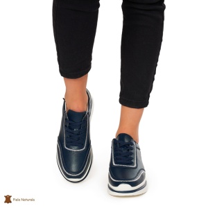Pantofi casual dama din Piele naturală LF1325 BLEUMARIN - Img 3