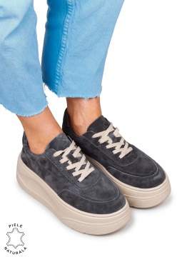 Pantofi casual damă din piele naturală, model sport LF1822 Gri