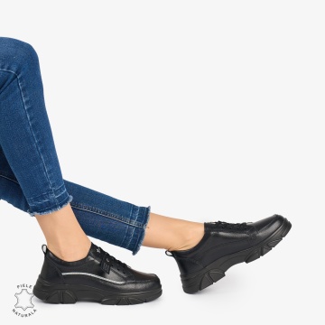 Pantofi casual dama piele naturala LF0867 NEGRU - Img 2