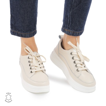 Pantofi casual dama piele naturala LF0869 BEJ