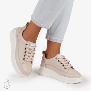Pantofi casual dama piele naturala LF0869 ROZ - Img 2