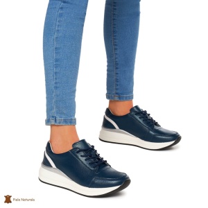 Pantofi casual de dama din piele naturala cu talpa plata LF0019 - Img 2