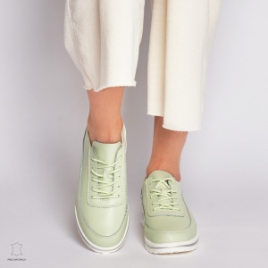 Pantofi casual de dama din piele naturala LF0002 VERDE - Img 2