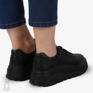 PANTOFI CASUAL DE DAMA DIN PIELE NATURALA LF0767 NEGRU - Img 4
