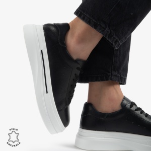 PANTOFI CASUAL DE DAMA DIN PIELE NATURALA LF0769 NEGRU - Img 3