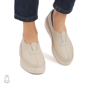 Pantofi Casual de dama din Piele Naturala LF0918 BEJ
