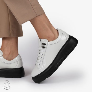 Pantofi CASUAL PIELE NATURALA LACUITA LF1294 ALB - Img 3