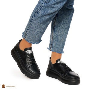 Pantofi DAMA DIN PIELE NATURALA LF0972 CULOARE : NEGRU
