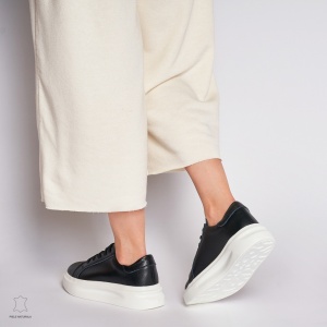 Pantofii casual de dama din piele naturală cu șiret comozi și versatili LF1447 - Img 4