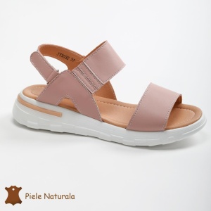 Sandale dama din Piele Naturala cu talpa Inalta LF0197 ROZ - Img 3