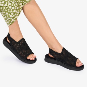 SANDALE dama DIN TEXTIL CU MODEL LF1017 Culoare: NEGRU - Img 3