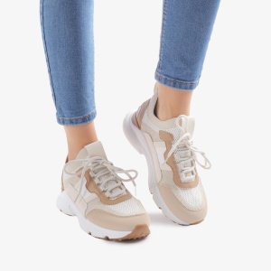 SNEAKERS dama din piele ecologica LF0709 BEJ