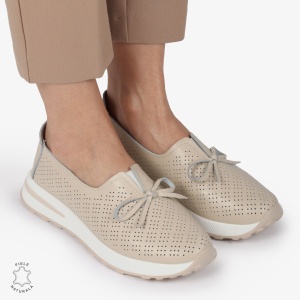 BALERINI dama din Piele Naturala LF1060 CULOARE: BEJ - Img 3