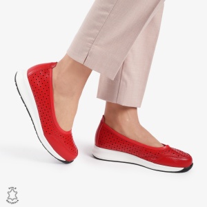 Balerini dama din Piele Naturala Slip-On LF0721 ROSU - Img 3