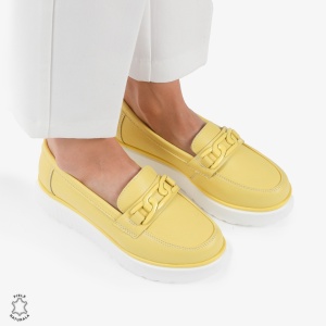 Mocasini dama din piele naturala LF0787 GALBEN