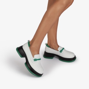 Mocasini dama din Piele Naturala LF0841 ALB