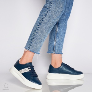 Pantofi Casual dama din Piele naturala LF0047 Bleumarin