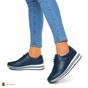 Pantofi Casual dama din Piele naturala LF00809 NAVY