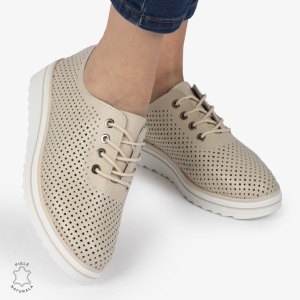 Pantofi casual dama din Piele naturală LF0113 BEJ