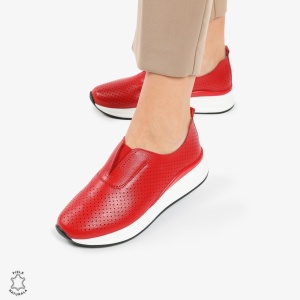Pantofi Casual dama din piele naturala LF0784 ROSU