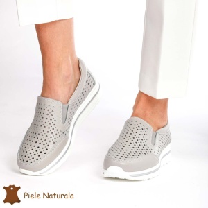 Pantofi Casual dama din Piele naturala LF0860 GRI