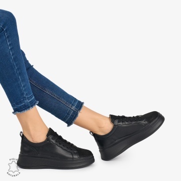 Pantofi Casual DAMA din PIELE Naturala LF0947 CULOARE NEGRU