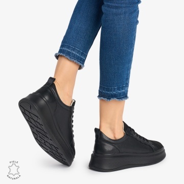 Pantofi Casual DAMA din PIELE Naturala LF0947 CULOARE NEGRU - Img 2