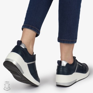 Pantofi Casual dama din Piele naturala LF1333 NAVY - Img 3