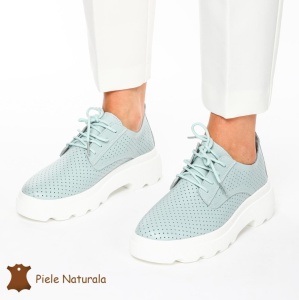 Pantofi Casual Dama Piele naturală LF0207 ALBASTRU