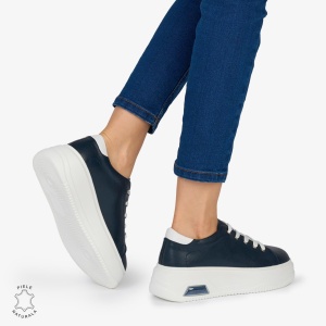 PANTOFI CASUAL Dama Piele Naturala LF1054 Culoare: NAVY - Img 4