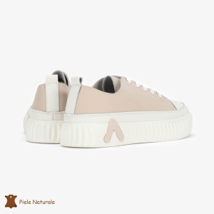 Pantofi Casual de dama din Piele naturala cu talpa groasa LF0489 BEJ - Img 3