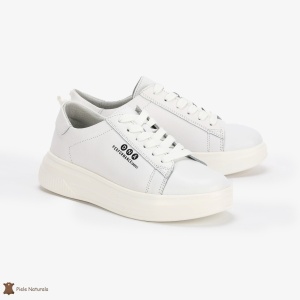 Pantofi Casual de dama din Piele naturala cu talpa groasa LF0494 Alb