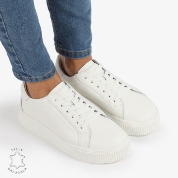 Pantofi Casual de dama din Piele Naturala LF1222 ALB
