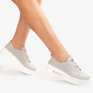 Pantofi Casual de dama din Piele naturala Șic Urban LF0487 GRI - Img 2