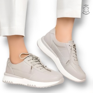 Pantofi casual piele naturala LF886 GRI - Img 3