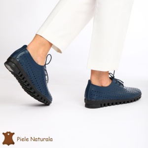 Pantofi Perforati dama din Piele Naturala cu mici perforatii LF0188 NAVY - Img 4